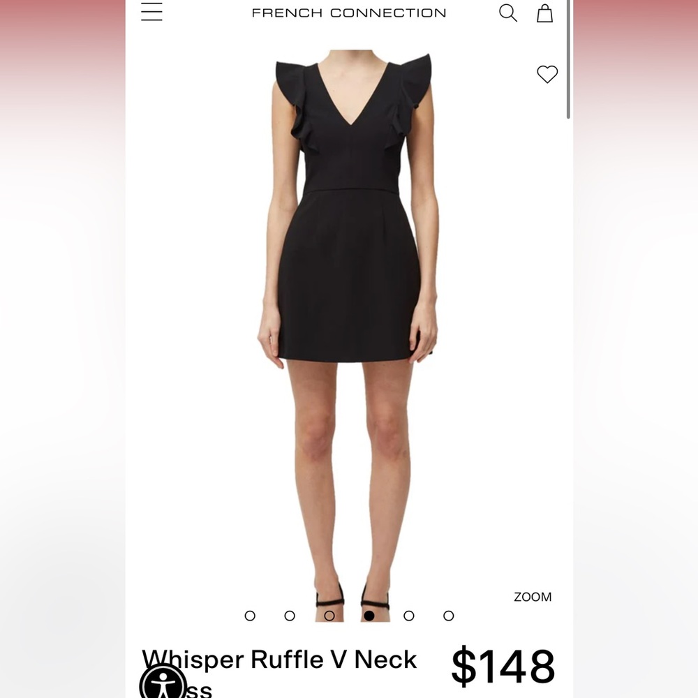 Black V-Neck Dress, Brand: French Connection, Size: 6